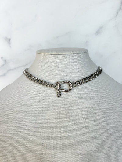 Thick Silver Chain Necklace Silver Punk Rock Chain Necklace Silver Cuban Chain Necklace Silver Rock Necklace Thick Chunky Chain Necklace