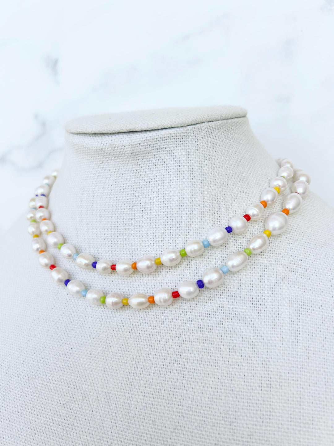 ★VINTAGE HOLLYWOOD★ Rainbow Beads n Pearl Necklace_VH2335N Designer fashion, Seoul-fully created | W Concept