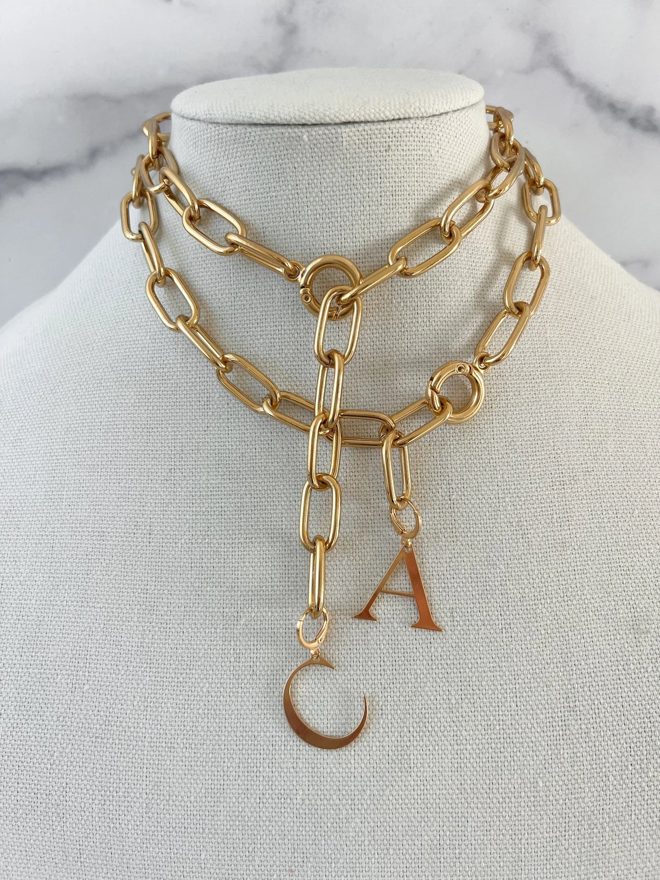 Gold Lariat Initial Necklace Walsh Jewelry