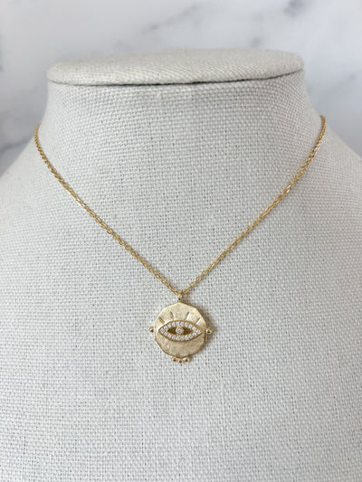 Gold Evil Eye Necklace Protection Jewelry Evil Eye Jewelry Gold Evil Eye